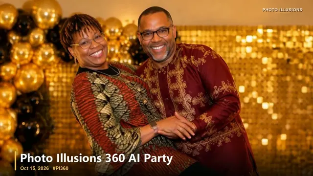 360 AI Party close-up finish: Milestone Birthday, couple