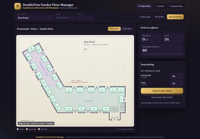 Vendor Floor Manager, screenshot